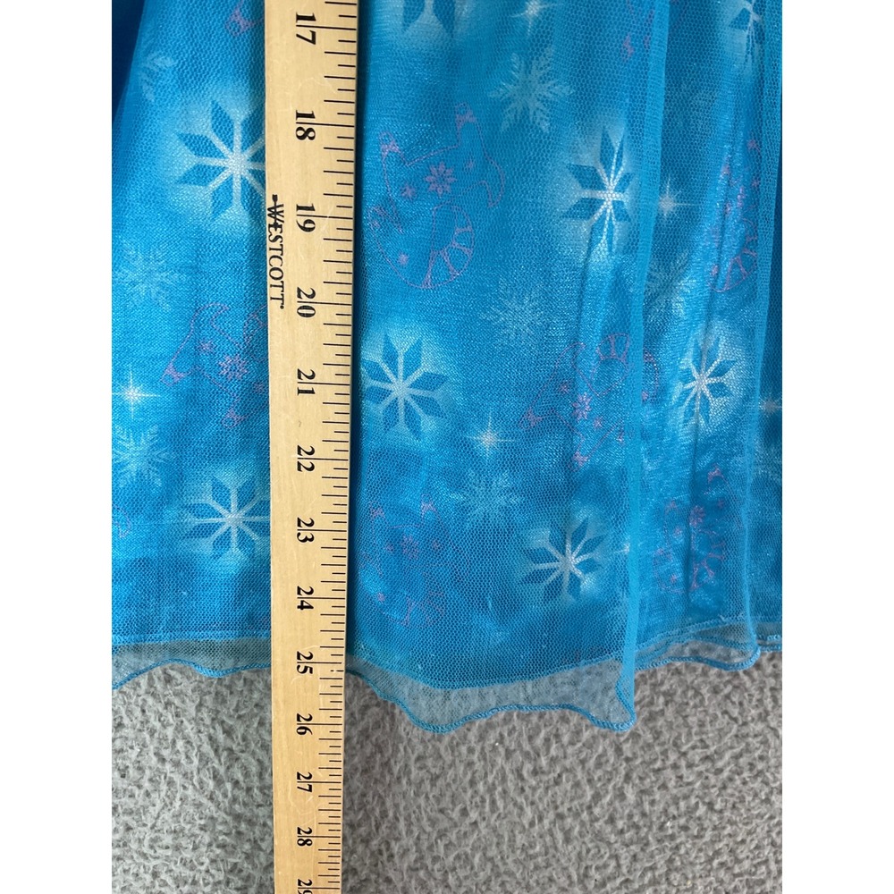 Disney Frozen Elsa Olaf Nightgown Girls 3T Blue Snowflake Mesh Gown Princess - Picture 5 of 6